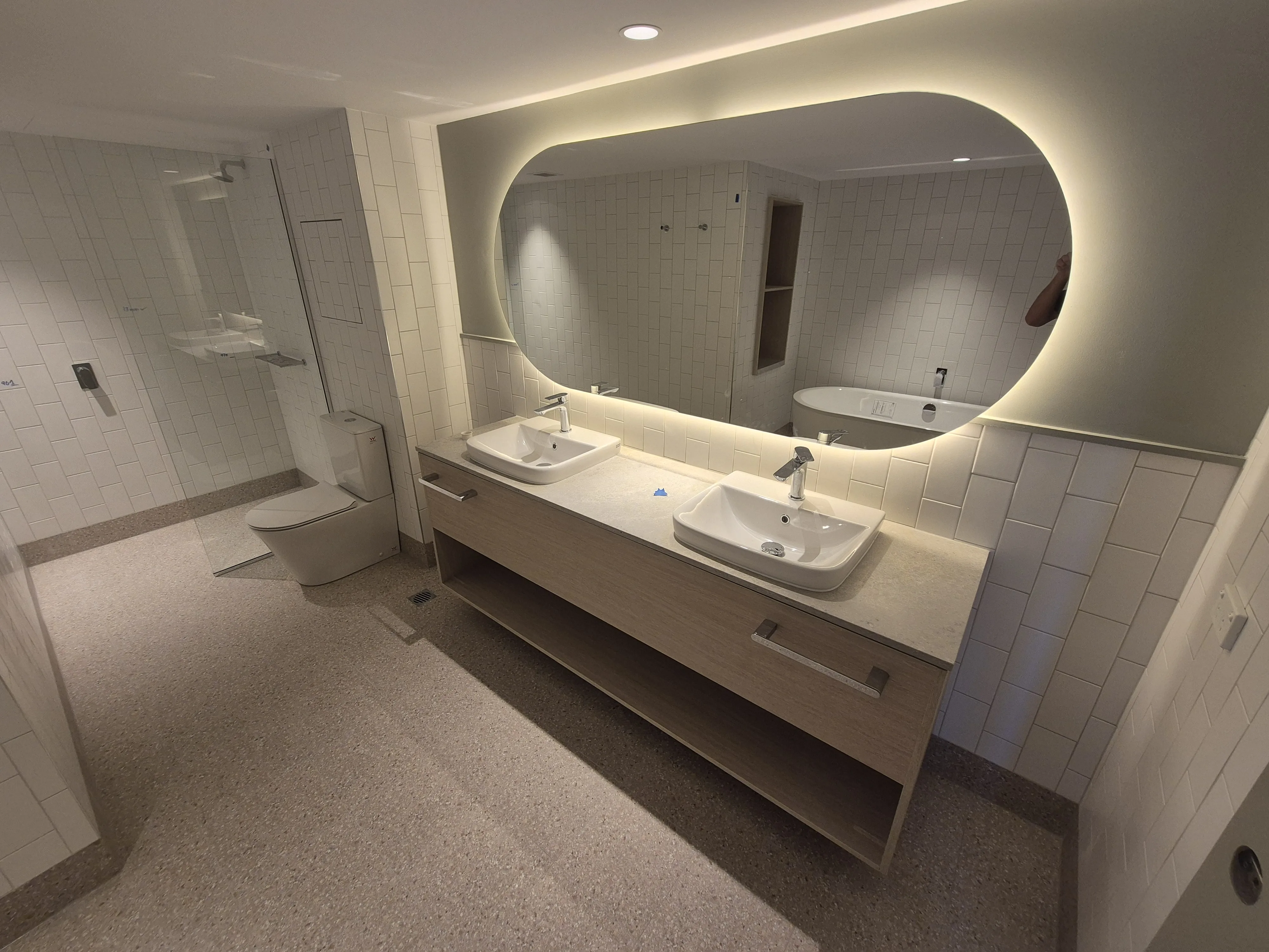 Waterproofing and tiling background
